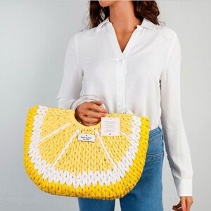 Kate Spade Picnic Perfect Medium yellow lemon tote. NWOT